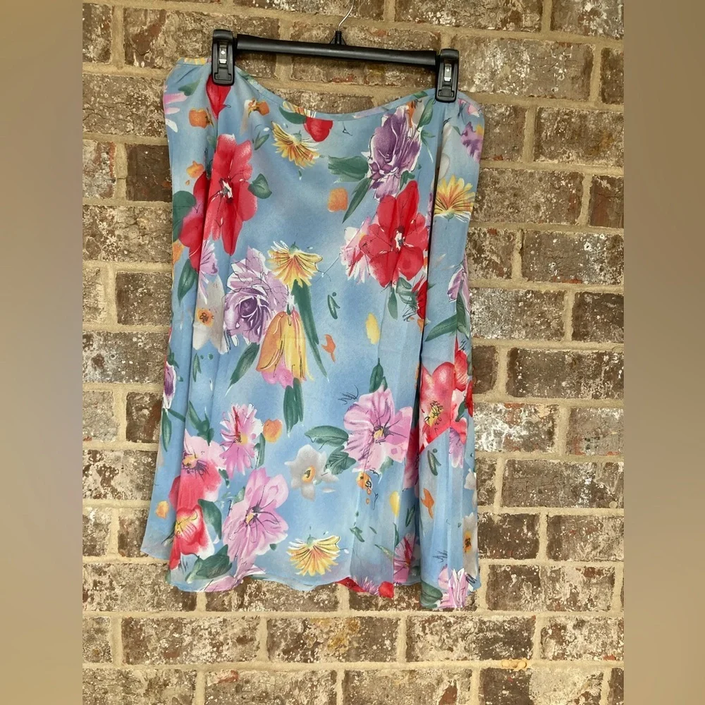 Lauren Ralph Lauren Silk Floral Skirt 14W New With Tags cocktail summer party
